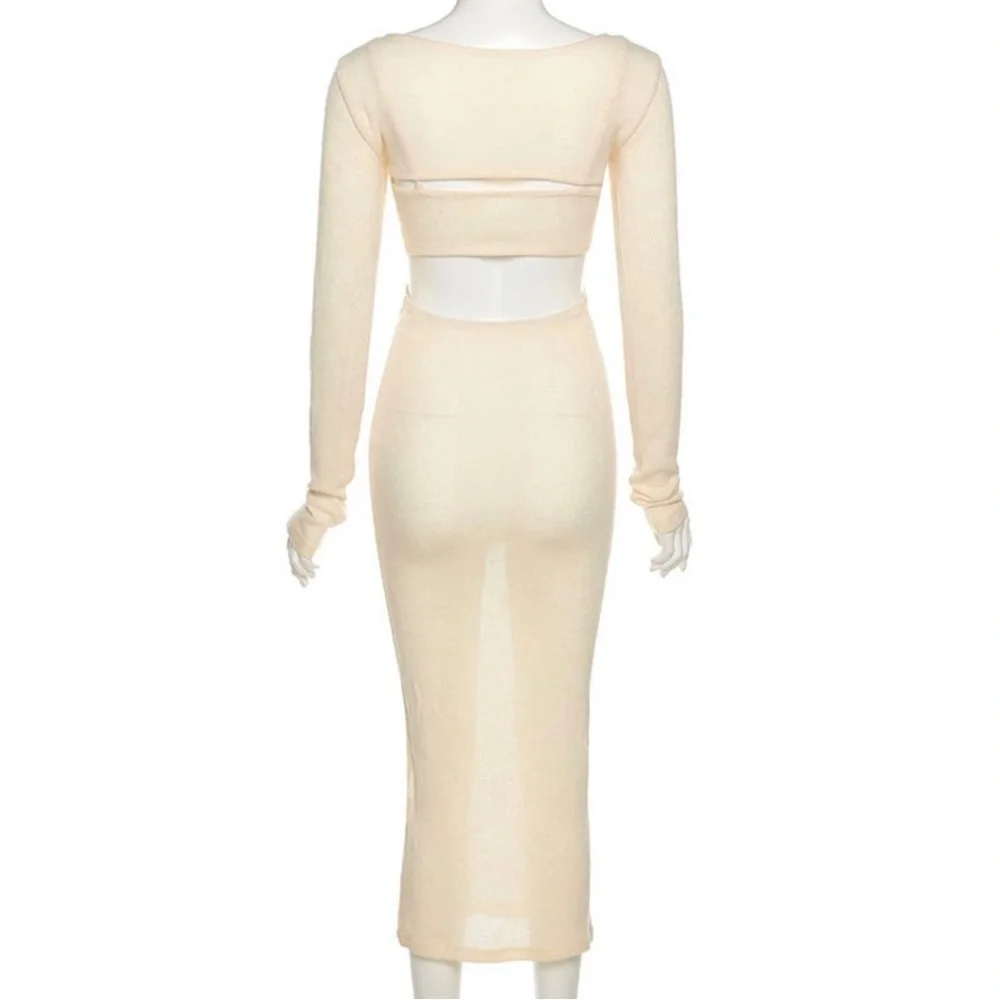 2PC Backless Knit Dress - Picture 10 of 13